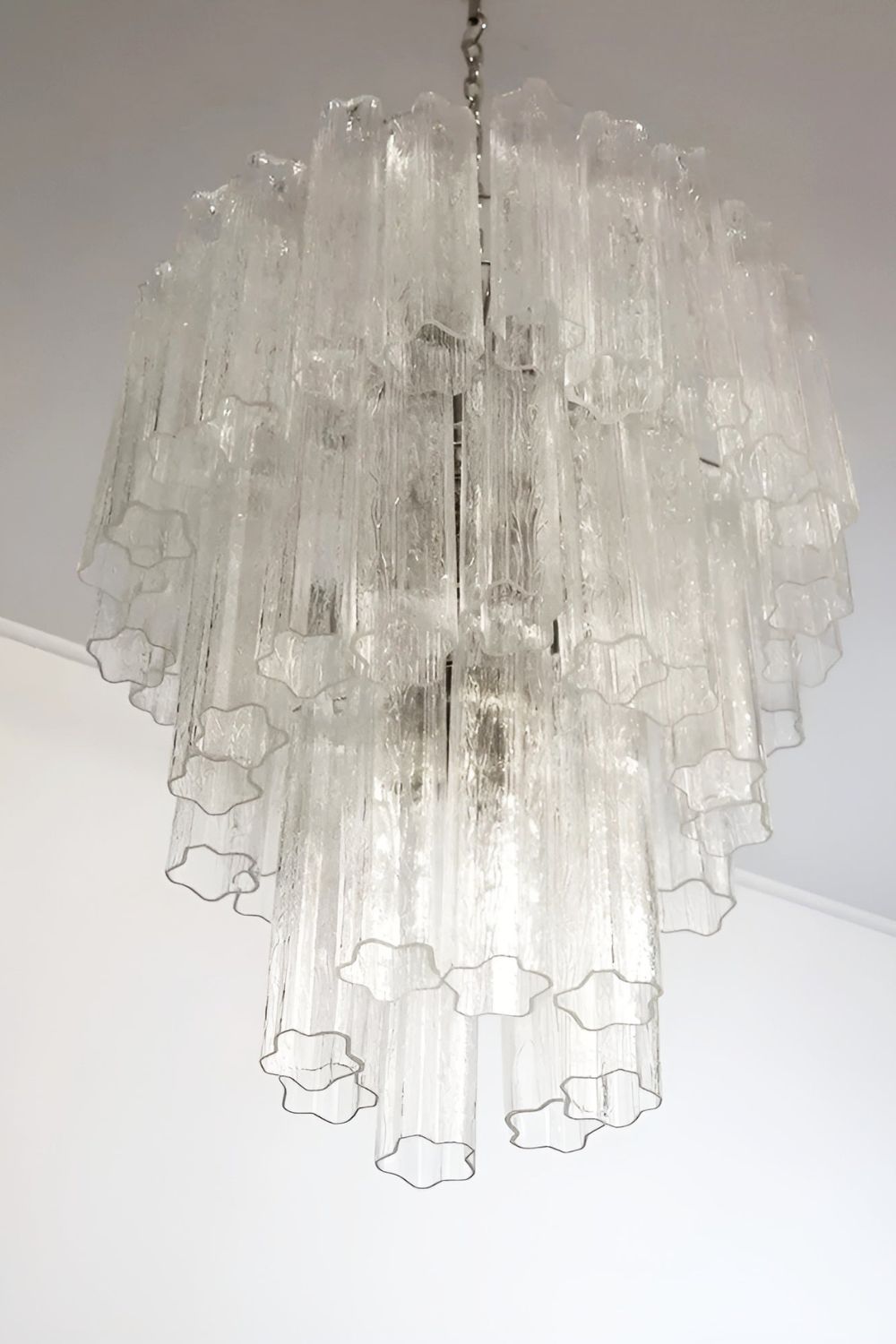Art Venetian Clear Glass Tube Chandelier - view 9 | morylighting