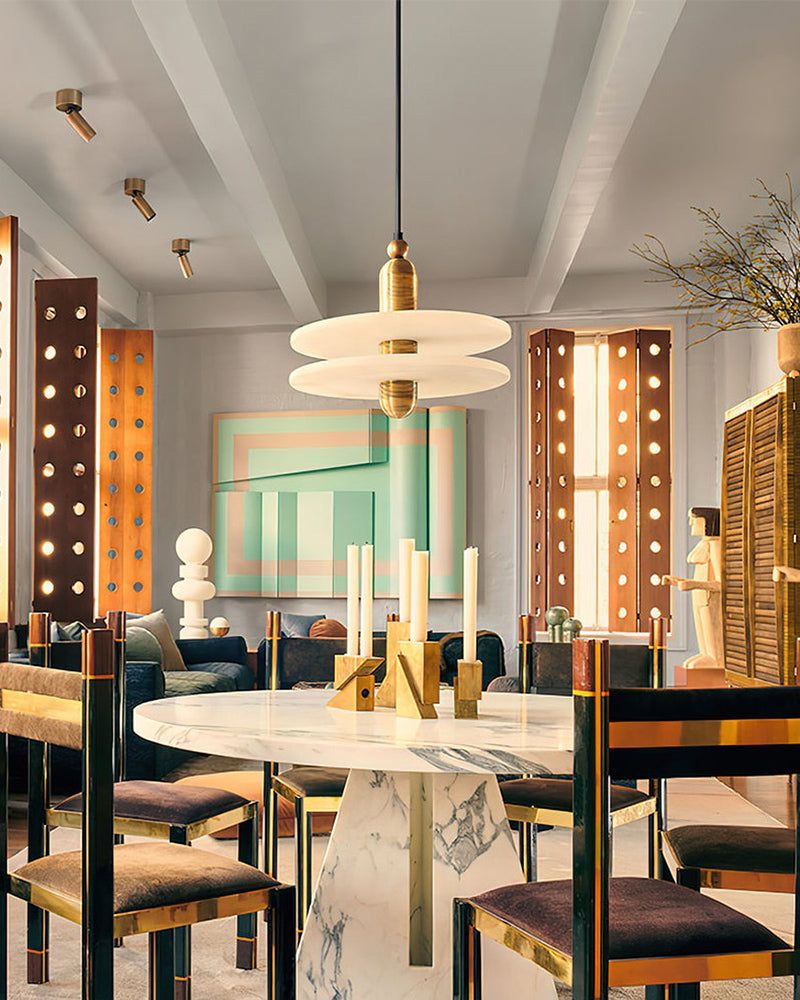 Alabaster Modern Marble Ring Pendant Light