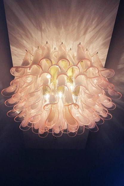 1990s Italian Art Pink Flower Chandelier - view 2 | morylighting