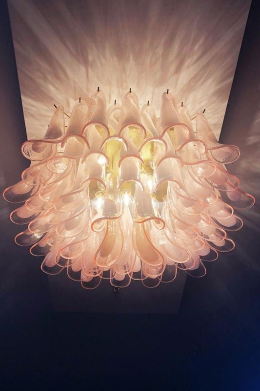 1990s Italian Art Pink Flower Chandelier - view 2 | morylighting