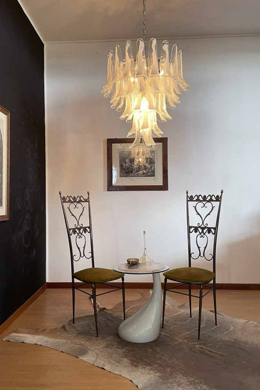 Clear Art Glass Petal Chandelier - view 2 | morylighting
