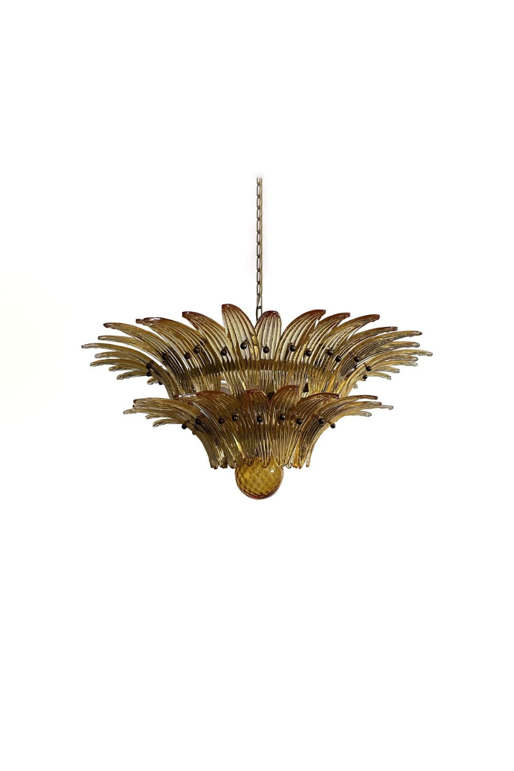 Amber Art Glass Palmette  Chandelier | morylighting