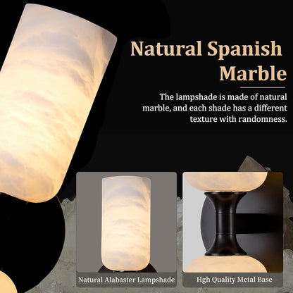 Monty Alabaster Linear Wall Sconce-Black