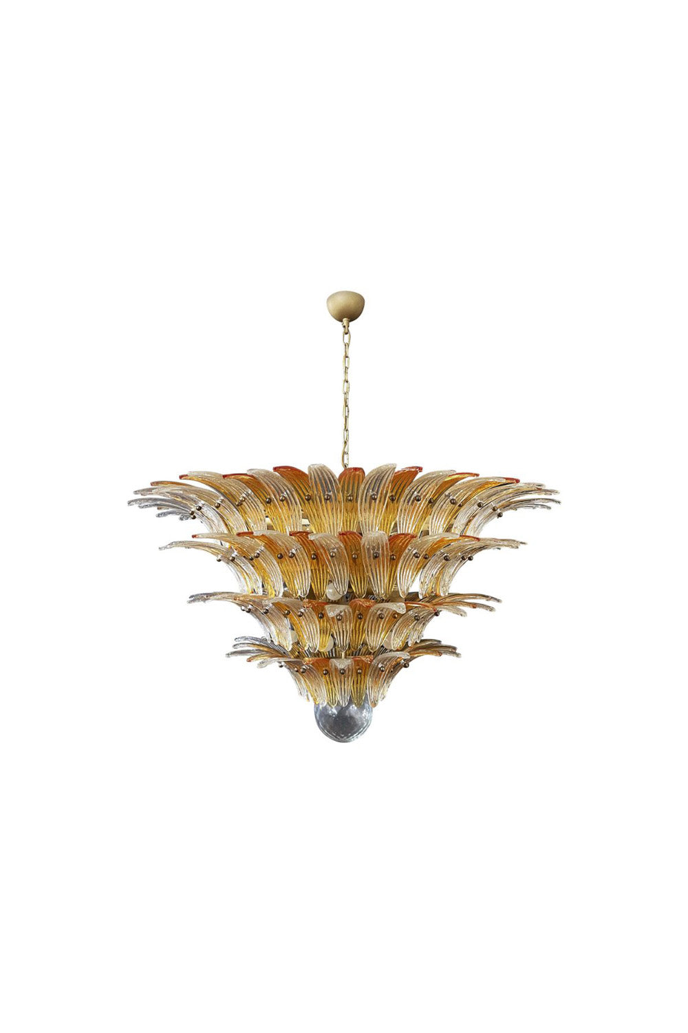 Amber and Clear Art Glass Palmette Chandelier | morylighting