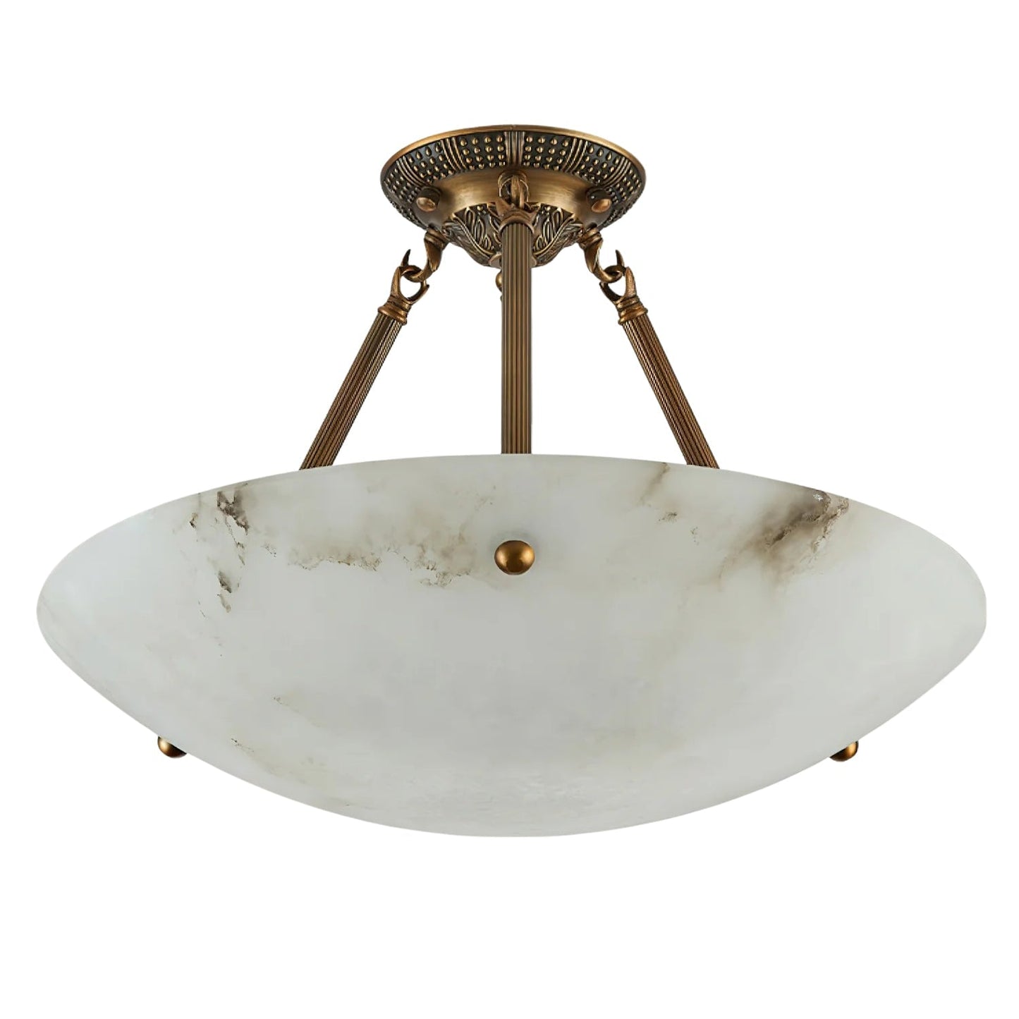 Vintage Round Alabaster Ceiling Lamp