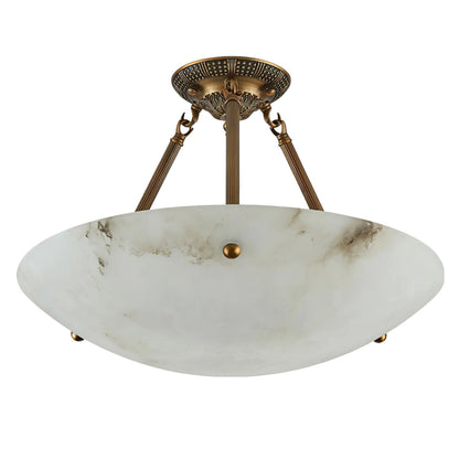 Vintage Round Alabaster Ceiling Lamp