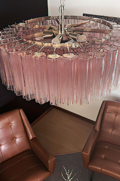Pink Art Glass Tube Chandelier - view 9 | morylighting