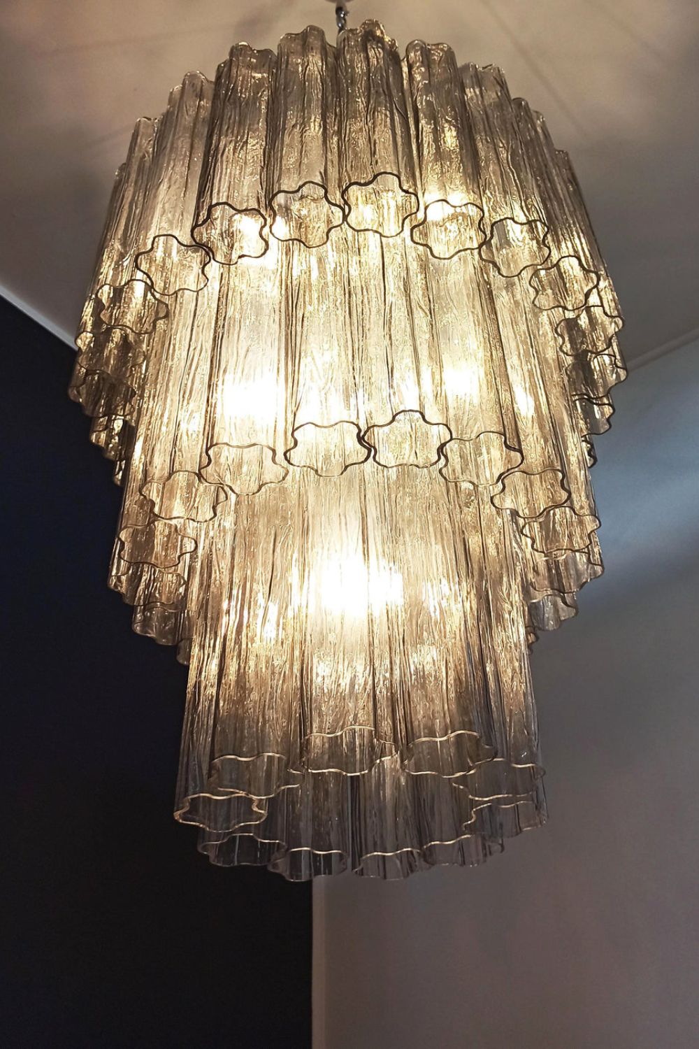 Art Smoked Glass Tube Chandelier - view 11 | morylighting