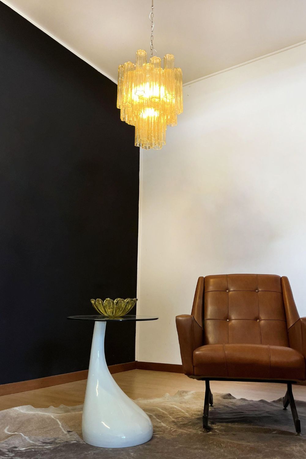 Amber Art Crystal Tube Chandelier - view 4 | morylighting
