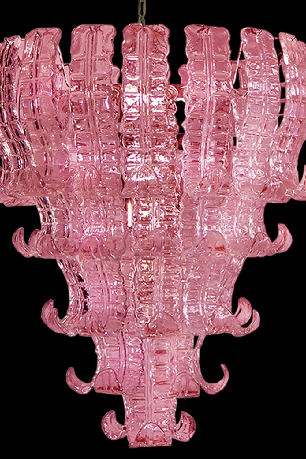 Art pink glass Felci chandelier - view 9 | morylighting
