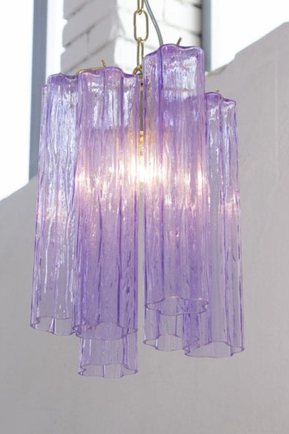 Italian Art Style Purple Tronchi Chandelier - view 5 | morylighting