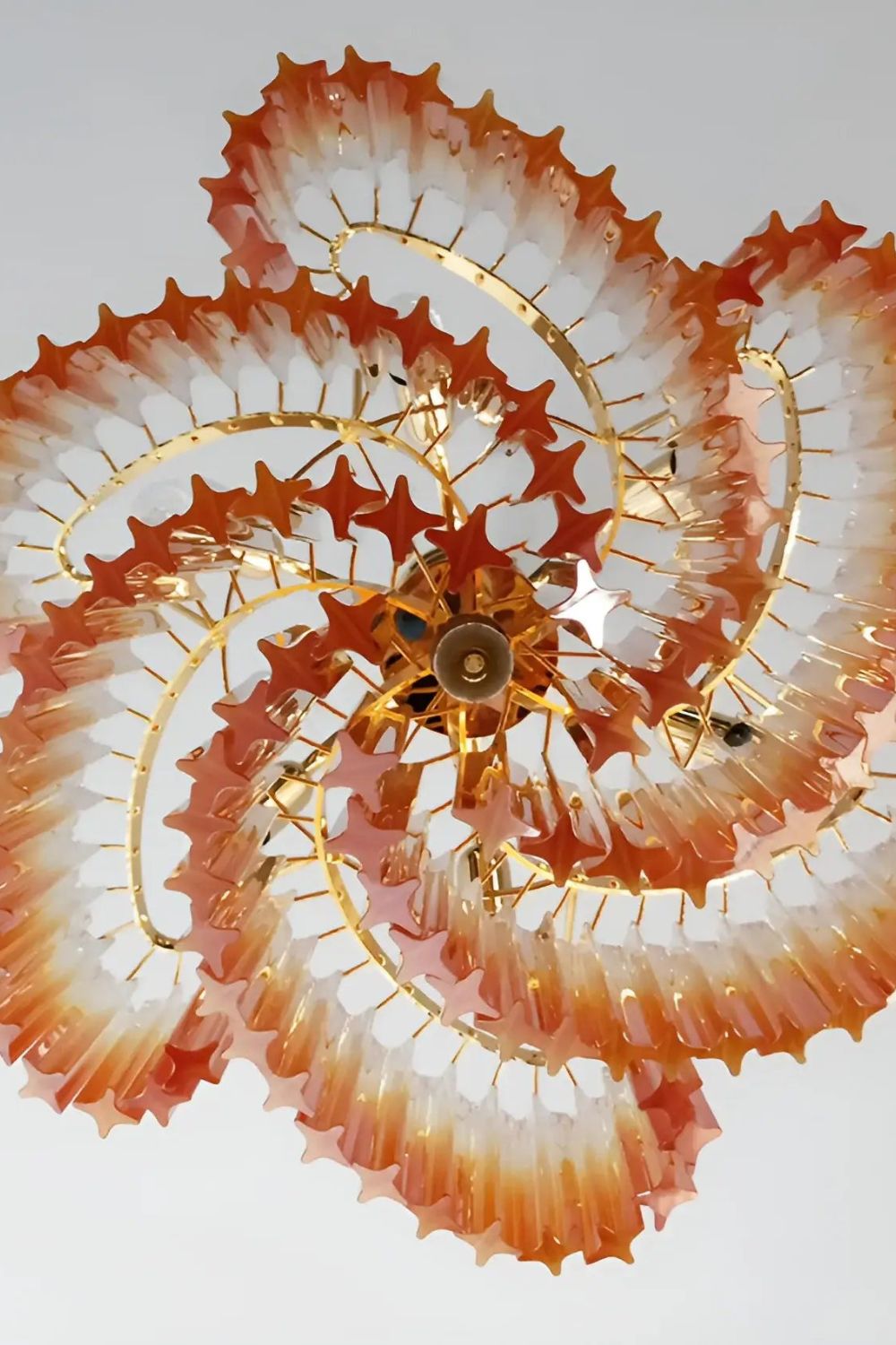 Shaded Amber Art Crystal Prism Chandelier - view 10 | morylighting