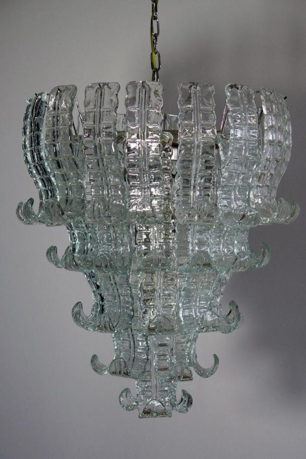 1970s Felci-Style Art Glass Tiered Chandelier - view 6 | morylighting
