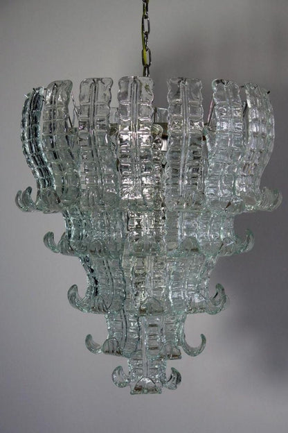 1970s Felci-Style Art Glass Tiered Chandelier - view 6 | morylighting