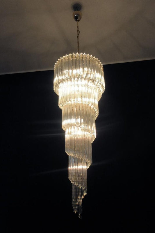 Venini Art Spiral Crystal Chandelier - view 2 | morylighting