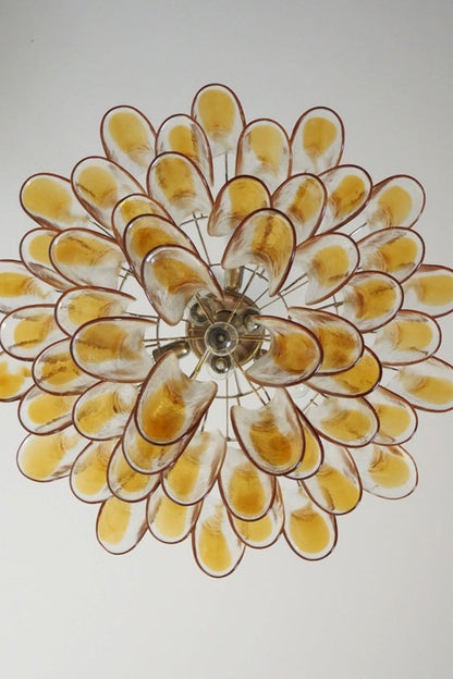 Mazzega Amber Glass Petal Chandelier - view 14 | morylighting