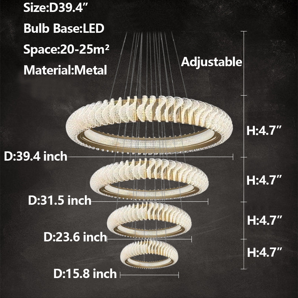 Morylighting Grand Luminous Multi-Layer Ring Chandelier - Background Shot