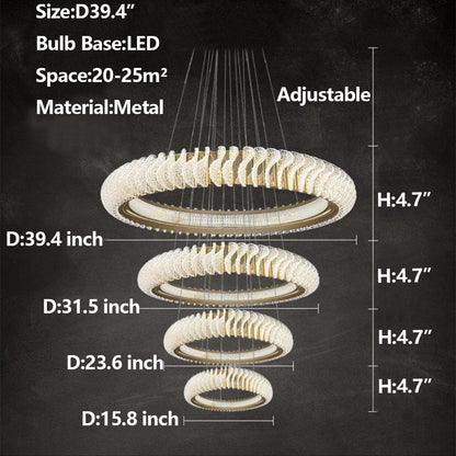 Morylighting Grand Luminous Multi-Layer Ring Chandelier - Background Shot