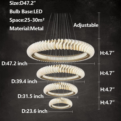Morylighting Grand Luminous Multi-Layer Ring Chandelier - Background Shot