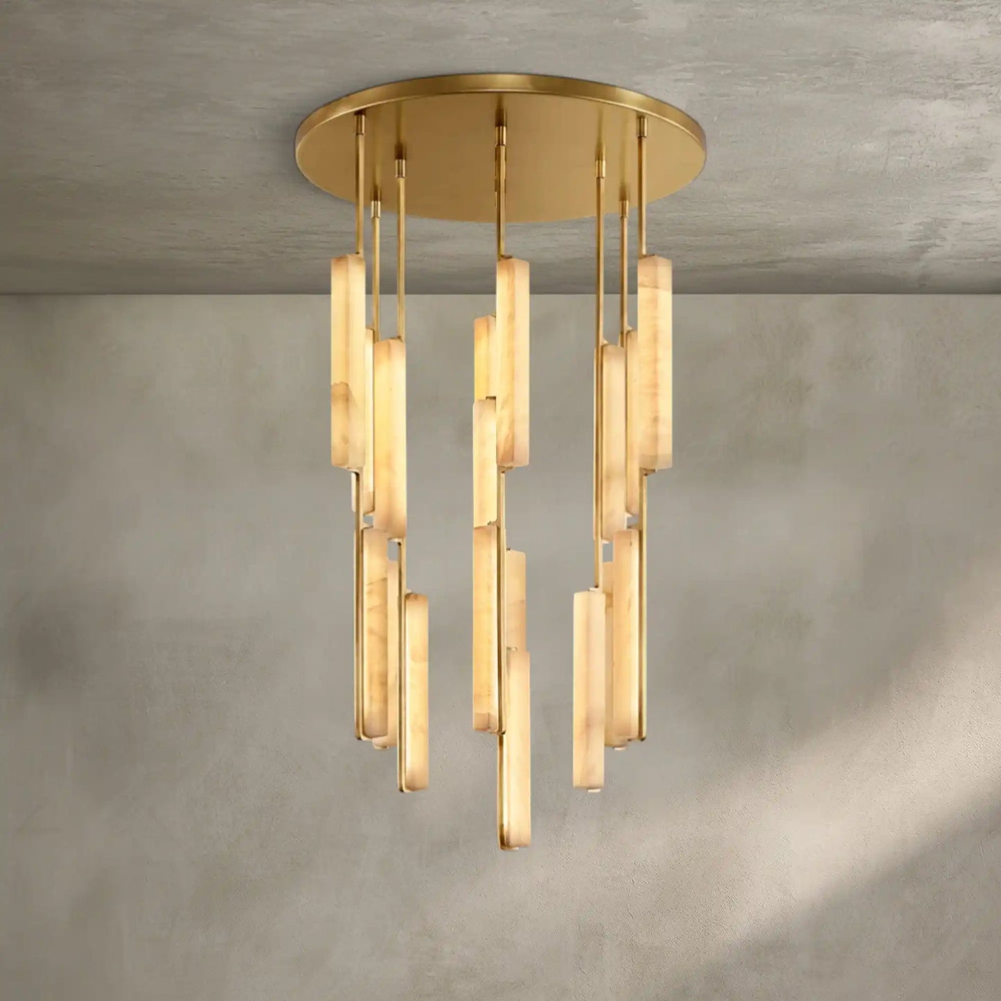 Auburn Alabaster Round Chandelier 24'' 40'' 56''