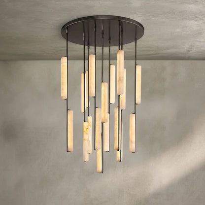 Auburn Alabaster Round Chandelier 24'' 40'' 56''