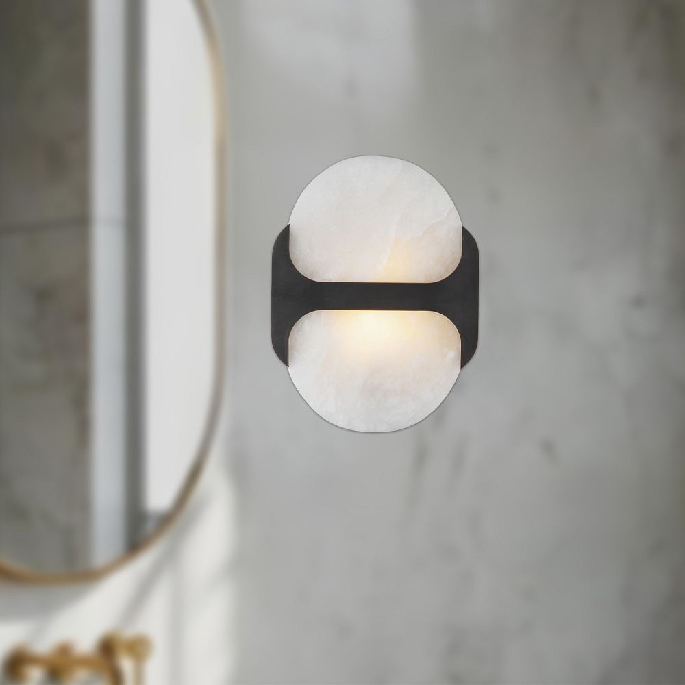 Hopkins Alabaster Sconce 9"–17"