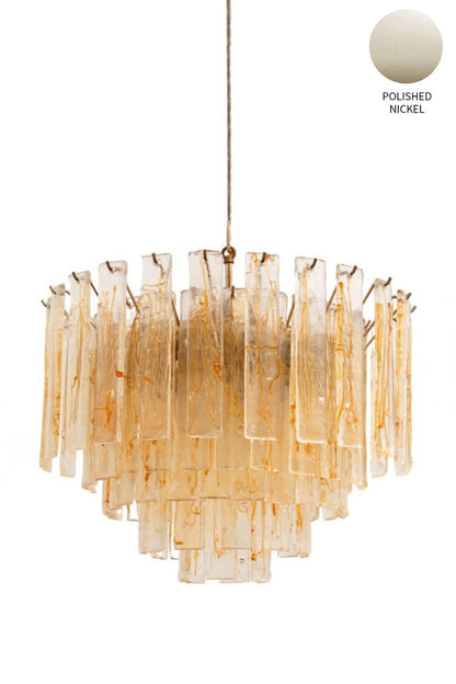 Amber Art Glass Tiered Chandelier - view 21 | morylighting