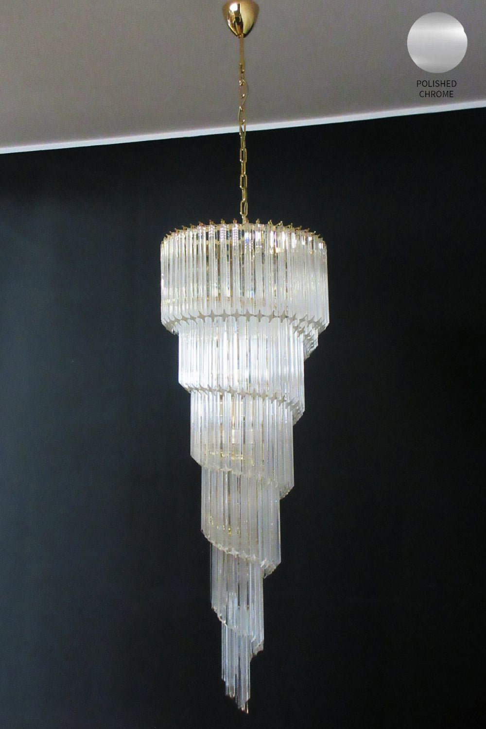 Art Style Spiral Glass Chandelier - view 14 | morylighting