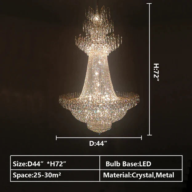 Morylighting Grand Lumière Multi-tiered Crystal Chandelier - Background Shot