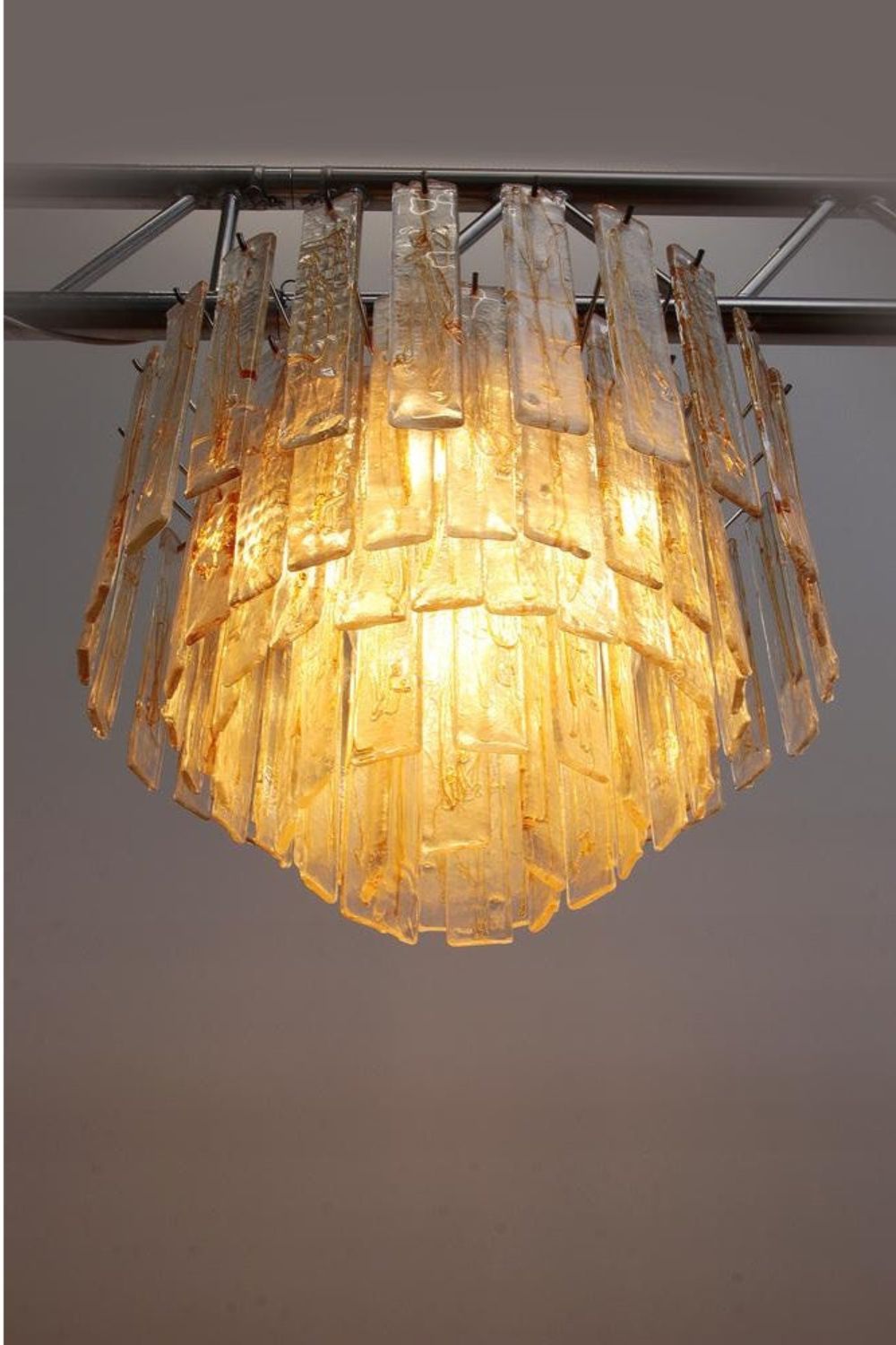 Amber Art Glass Tiered Chandelier - view 3 | morylighting