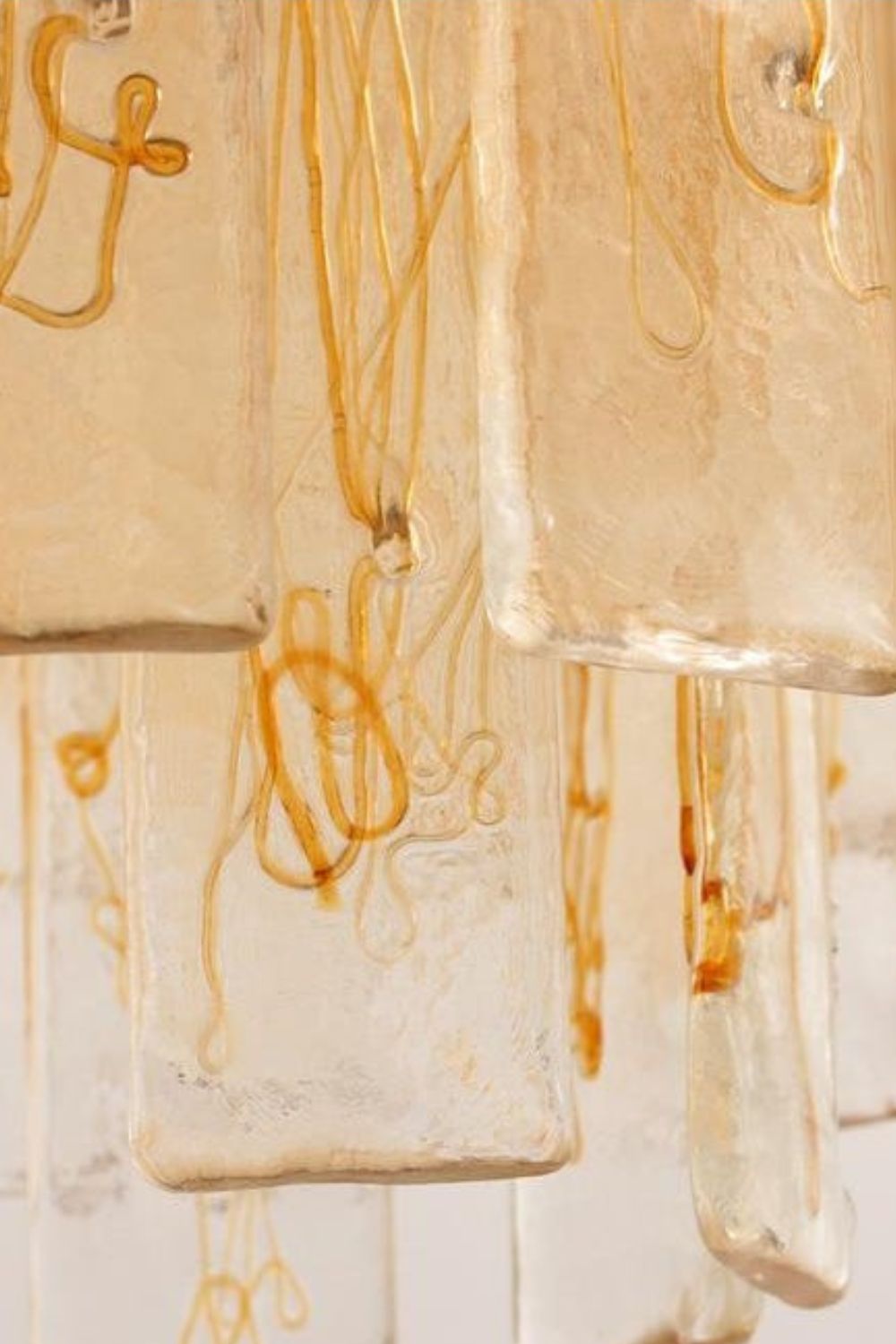 Amber Art Glass Tiered Chandelier - view 13 | morylighting