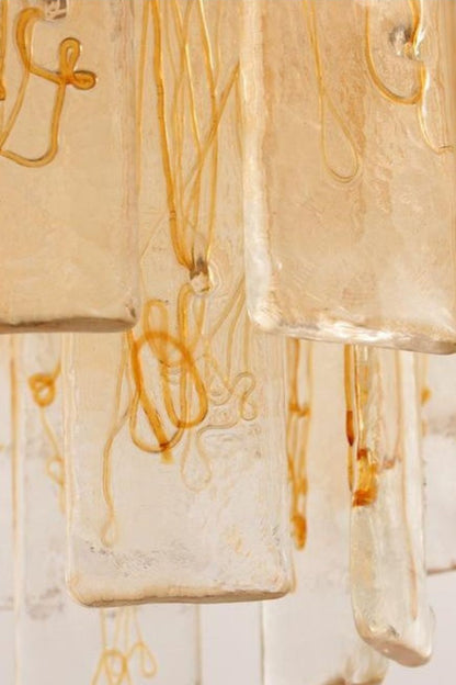 Amber Art Glass Tiered Chandelier - view 13 | morylighting