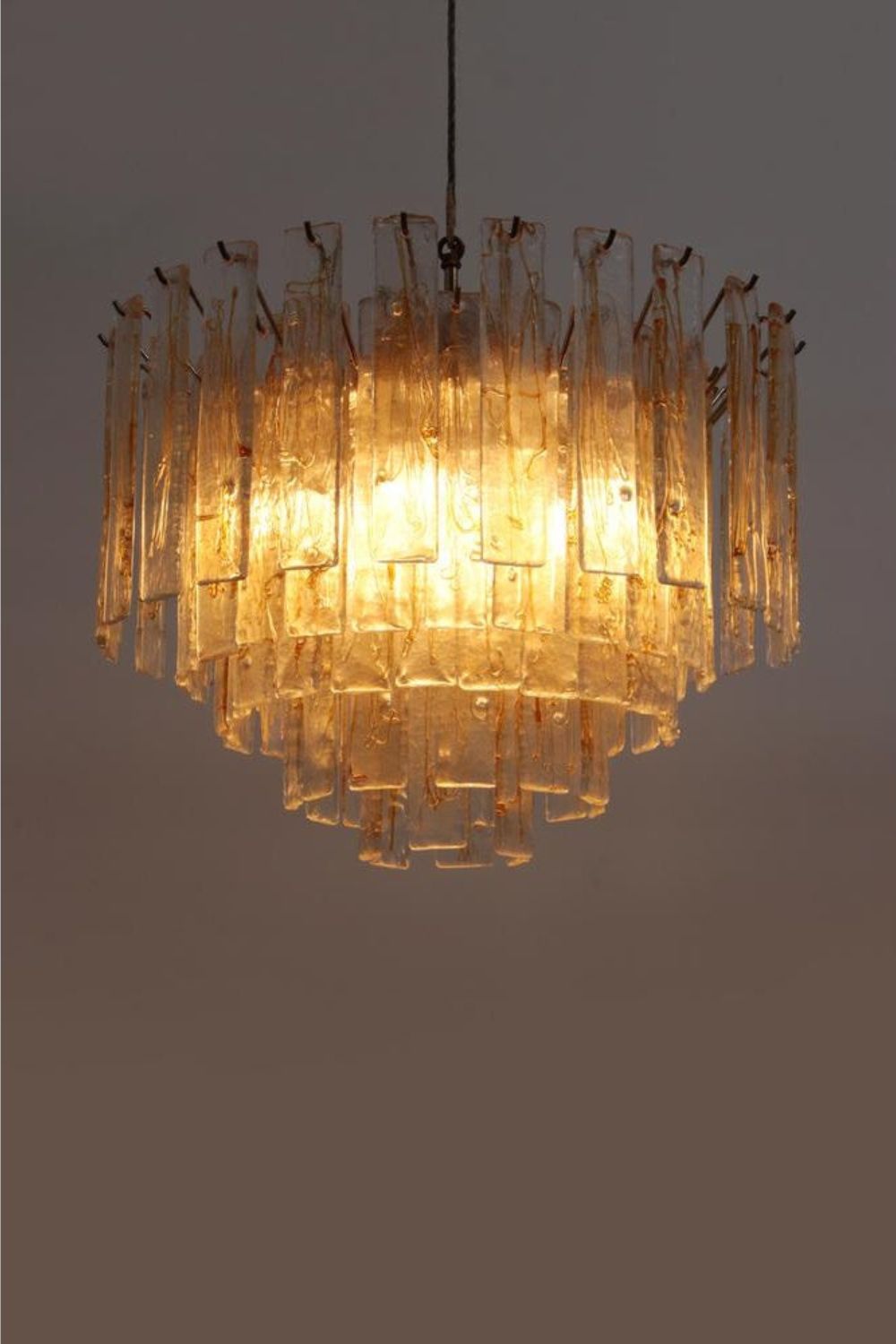 Amber Art Glass Tiered Chandelier - view 2 | morylighting
