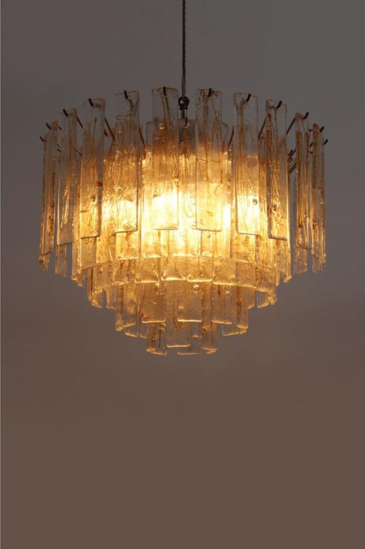 Amber Art Glass Tiered Chandelier - view 2 | morylighting
