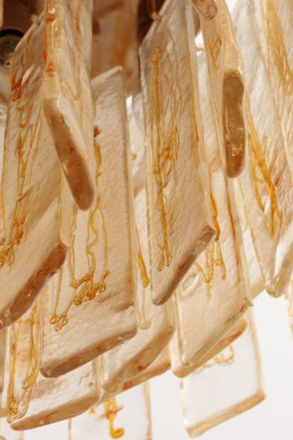 Amber Art Glass Tiered Chandelier - view 15 | morylighting