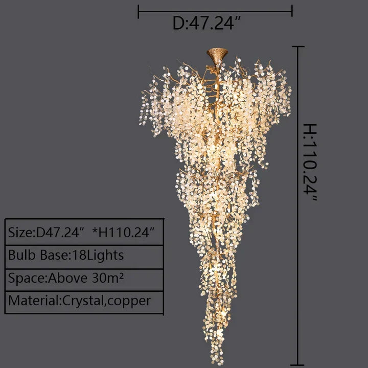 Morylighting Gilded Bloom Branch Chandelier - Background Shot