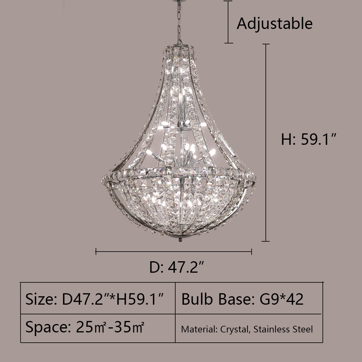 Morylighting Grand Lumina K9 Crystal Chandelier - Background Shot