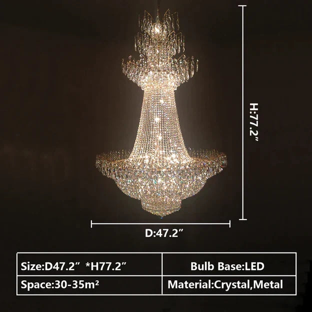 Morylighting Grand Lumière Multi-tiered Crystal Chandelier - Background Shot
