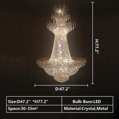 Morylighting Grand Lumière Multi-tiered Crystal Chandelier - Background Shot