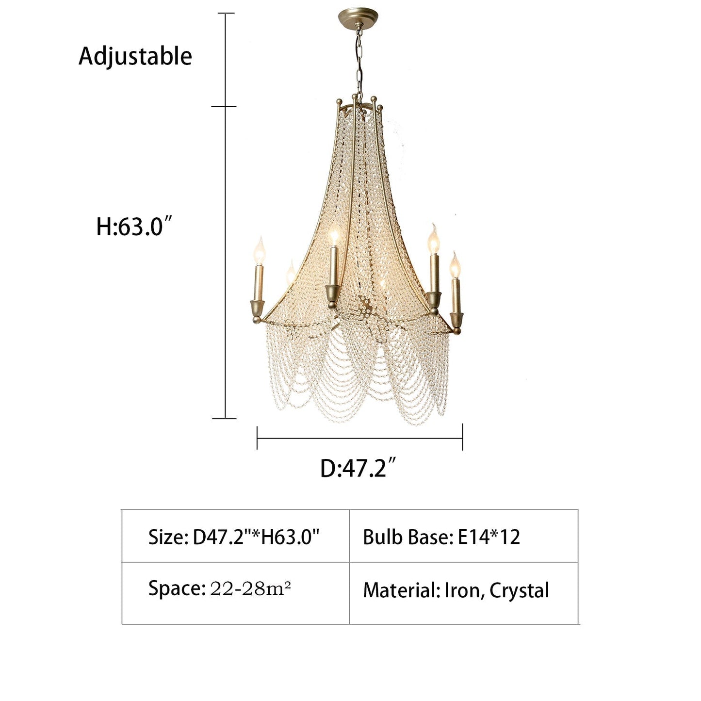 Morylighting Grand Lumina Crystal Beaded Chandelier - Background Shot