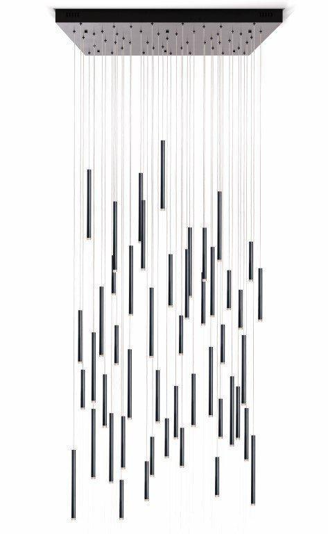 Bellini Square Tri-Tone Tubular Pendant Light Chandelier - morylighting