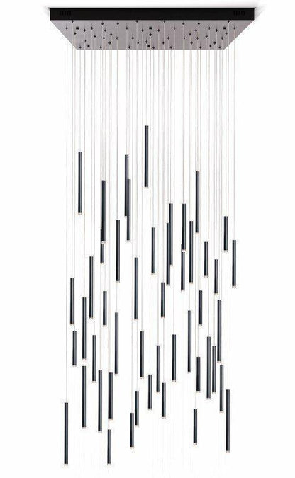 Bellini Square Tri-Tone Tubular Pendant Light Chandelier - morylighting