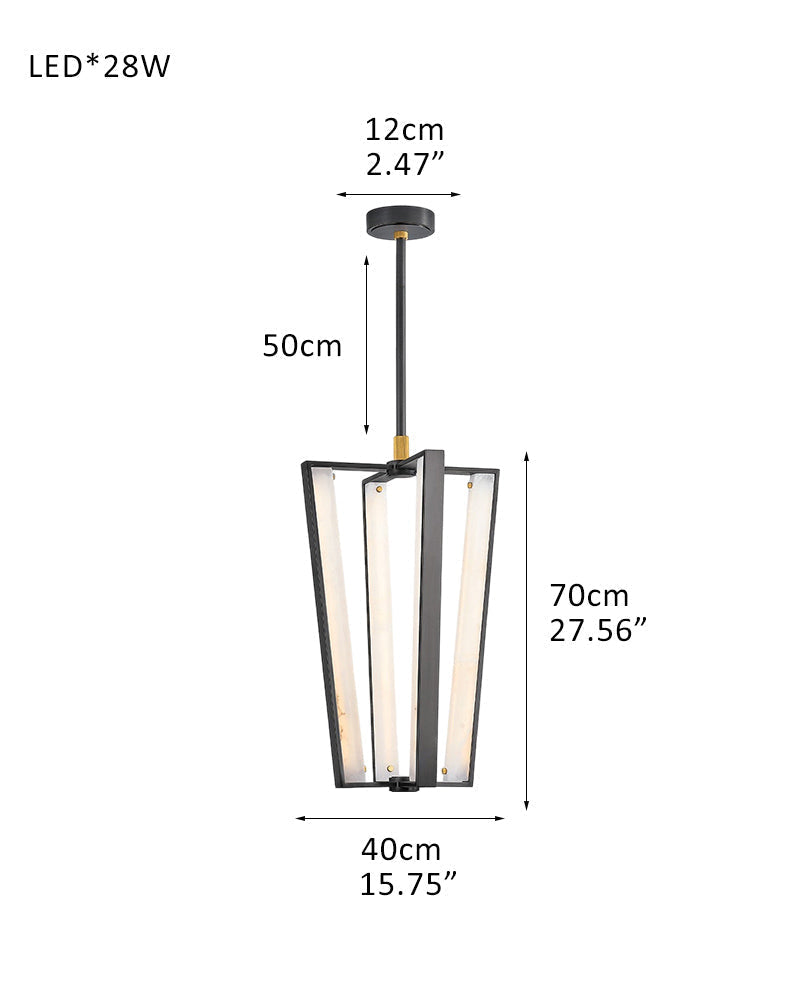 Aged Brass/Black LED Arm Edgemere Cage Collection Linear Pendants Light 16"