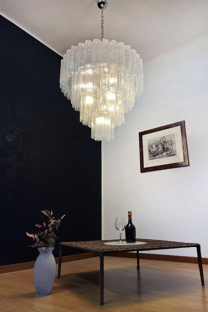 Art clear glass tiered chandelier - view 5 | morylighting