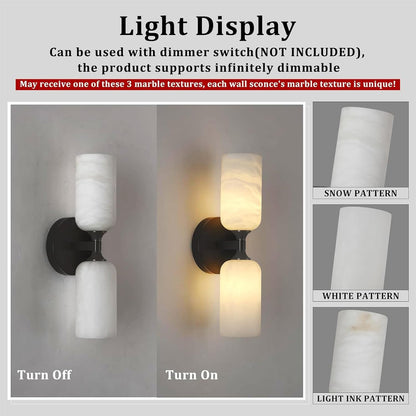 Monty Alabaster Linear Wall Sconce-Black