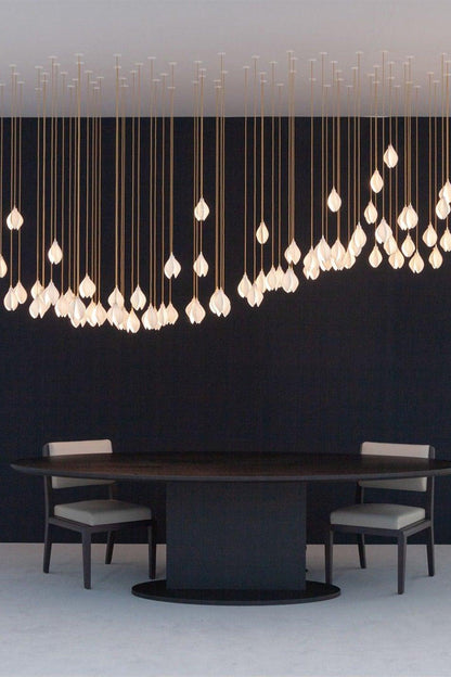 Gold Stem Ceramic Flower Chandelier - view 16 | morylighting