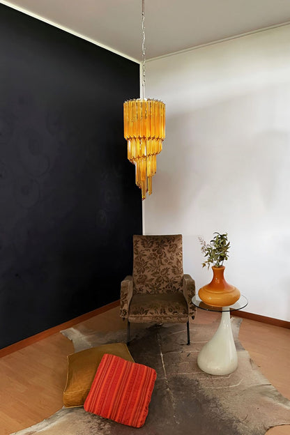 Amber Murano Glass Prism Spiral Chandelier - view 4 | morylighting