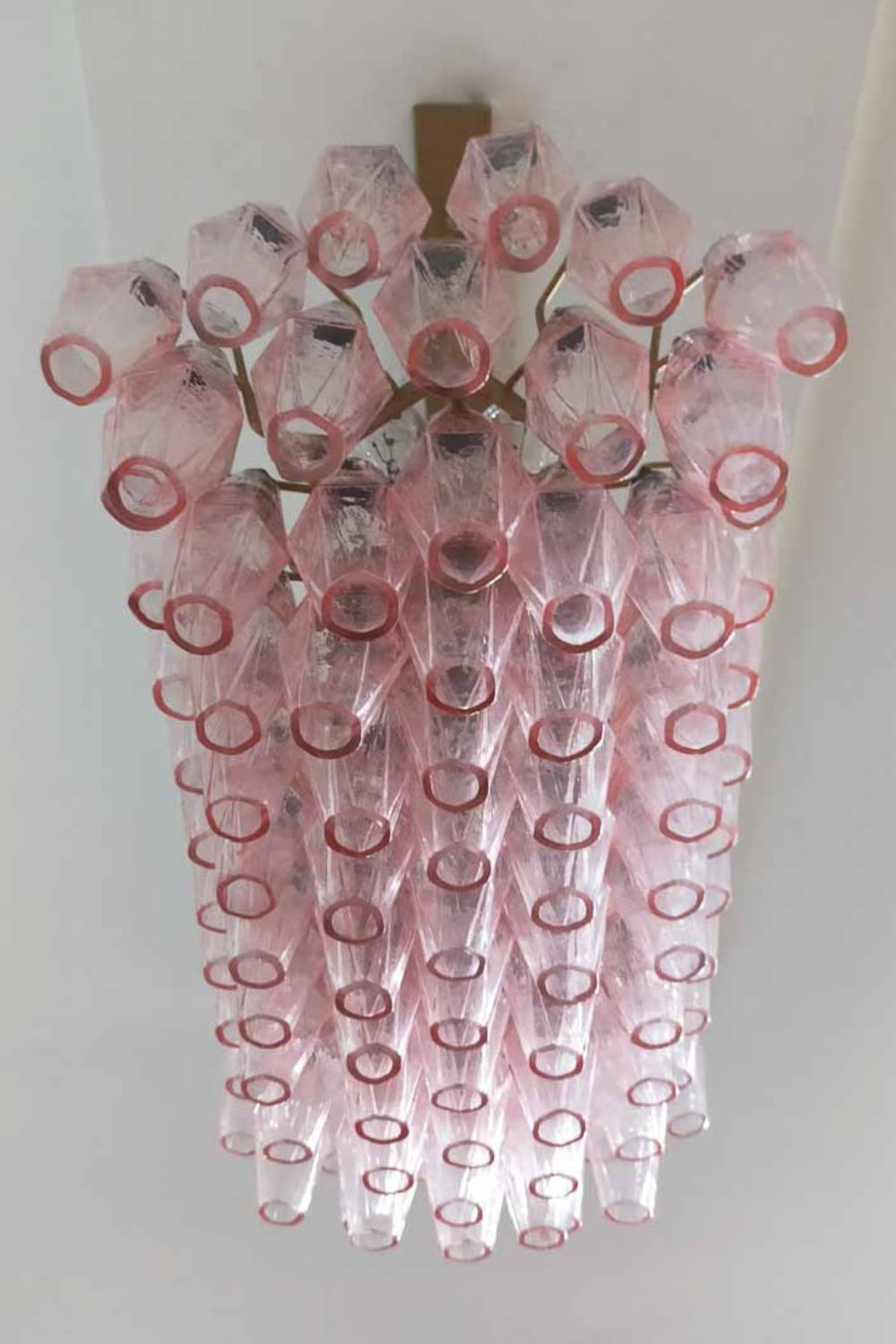 Art Poliedri Pink Glass Chandelier - view 8 | morylighting