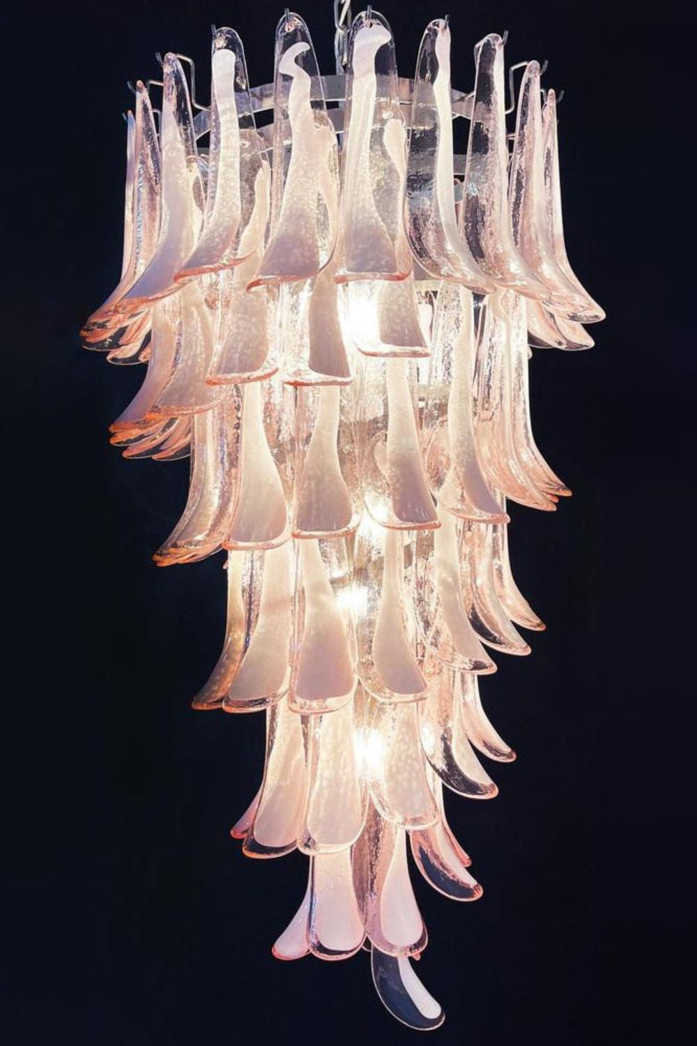 Italian Vintage Pink Spiral Art Chandelier - view 3 | morylighting
