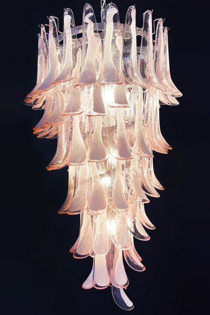 Italian Vintage Pink Spiral Art Chandelier - view 3 | morylighting